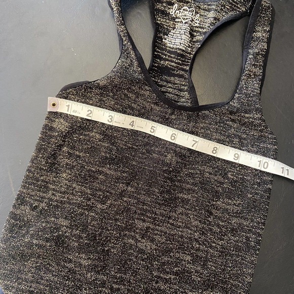 Intimately Free People XS/S Stretch Knit Racerback Tank Top Black Gold Metallic - Picture 6 of 6